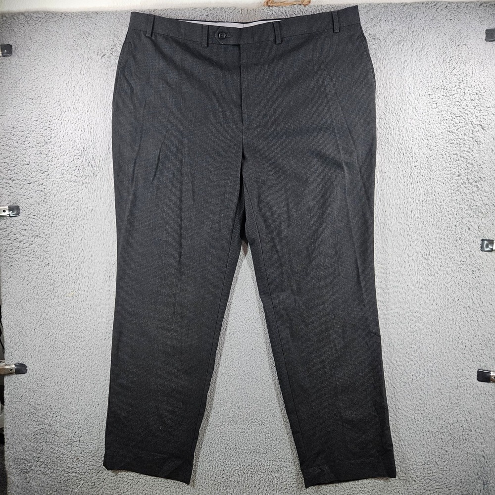 Ralph Lauren Mens Dress Pants 42x32 Charcoal Gray Textured Flat Front Trousers